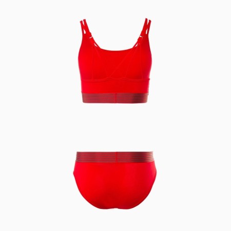 Female set (top with thin straps, panties), red mix, size 44-46-14
