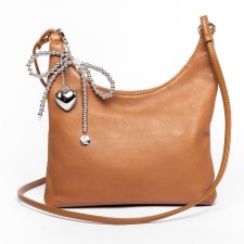 Bag Cross-Body women, genuine leather, ludor brown, 21x6x13 cm
