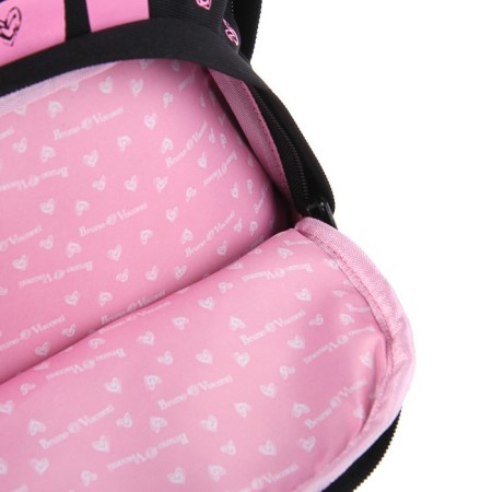 School backpack Bruno VisConti, 40 x 30 x 16 cm, ergonomic back, Girls, black-4