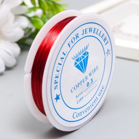 Bead wire d 0.3 mm, red steering. 50 m