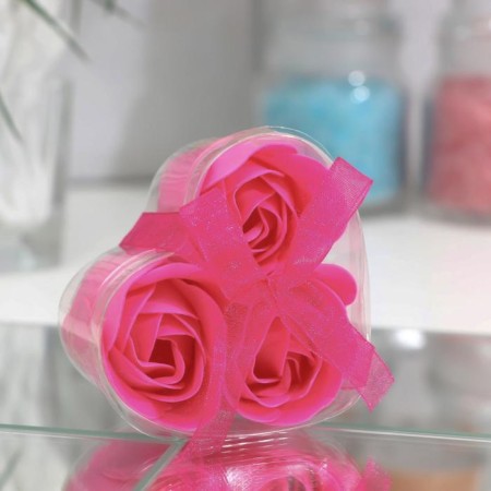 Soap roses, fuchsia, set 3 pcs.