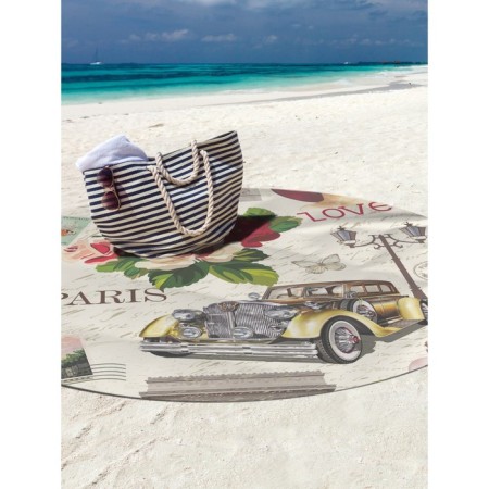 Pareo and beach rug "Love Paris", D = 150 cm-2