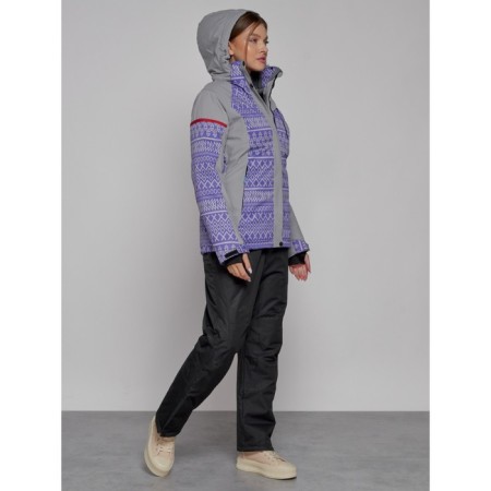 Ski jacket female winter, size 50, purple color-9