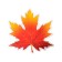 Decoration on the adhesive tape "Maple leaf" red, burgundy, 18x18 cm