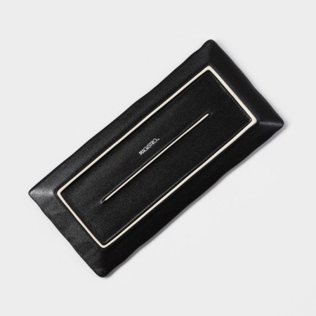 Porcelain dish for feeding Magistro Pietra Lunare, 25 × 12 cm, black color-4