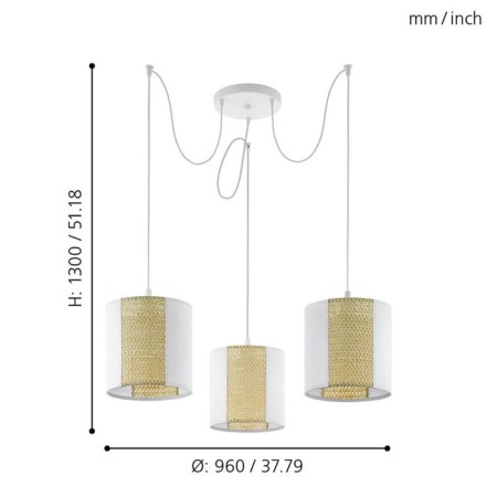 Suspension Arnhem, 3x40W E27-3