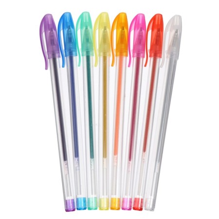 Set of gel pens 8 colors, metallic