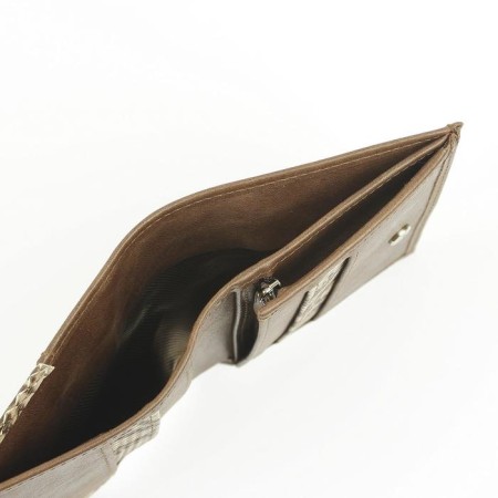 Wallet, button, 6 pockets, 1 section for trifles, n/k beige python/cor.-4