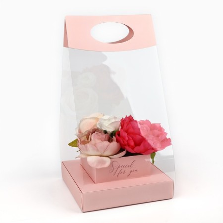 Box Gift folding carrion for colors, packaging, “peach”, 20 x 20 x 4 cm-1