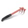 Small straight rakes, 3 twisted teeth, length 38 cm, metal, metal handle, mix