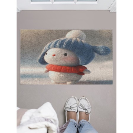 Famous rug in the hallway "Cute Bunny", size 45x75 cm