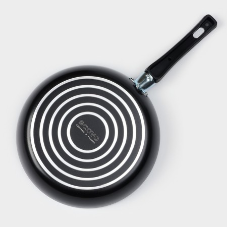 Pan Consul, D = 24 cm, glass cover, plastic handle, anti -stick coating, black color-7