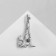 Brooch "Paris in the spring", white color in silver