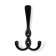 Furniture hook Cappio pigtail, three -rod, black color