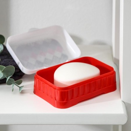 The soap dish is plastic with a lid, 11.5 × 8.5 × 4.5 cm, color mix-2