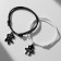 Bracelets "Demetrons" Puzzles with a heart, black and white color, 7 cm