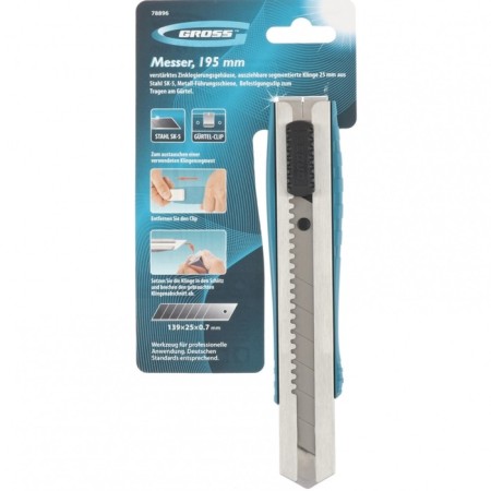 Wallpaper knife GROSS, 195 mm, metal. Corps, ode. segm. blade, 25 mm (SK-5)-3