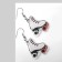 Earrings "videos", black and white color in silver
