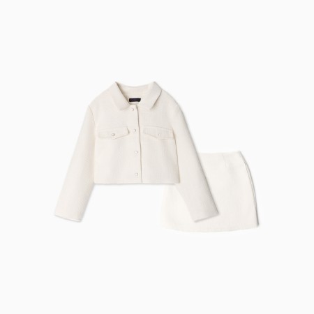 A set for a girl (jacket and skirt) Minaku: Partydress, white color, height 134 cm-5