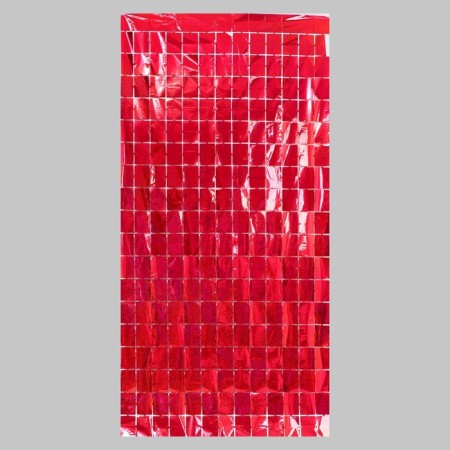Festive curtain holography, 100 × 200 cm., Red color
