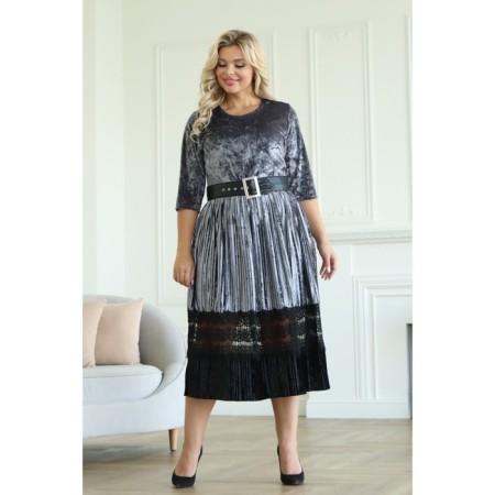 Women's dress, size 62, gray color-13