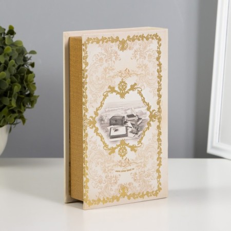Safe wood leather "Our family values" 21x13x5 cm-2