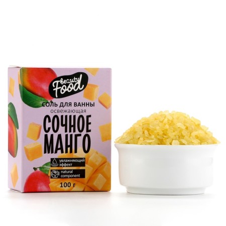 Bath salt, moisturizing, 100 g, mango aroma, Beauty Food-1