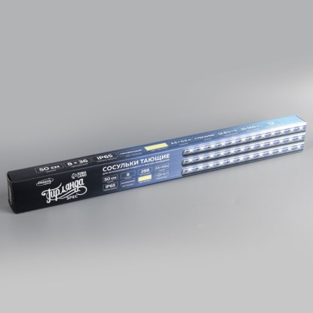 Garland "Icrugs" 2.5 × 0.5 m, IP65, transparent thread, 288 LED, glow warm white with a drain effect, 12 V-7