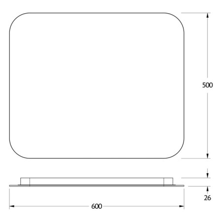 Mirror with Defesto LED -lighting 19 W, 60x50 cm, IR - switch, warm white light-1