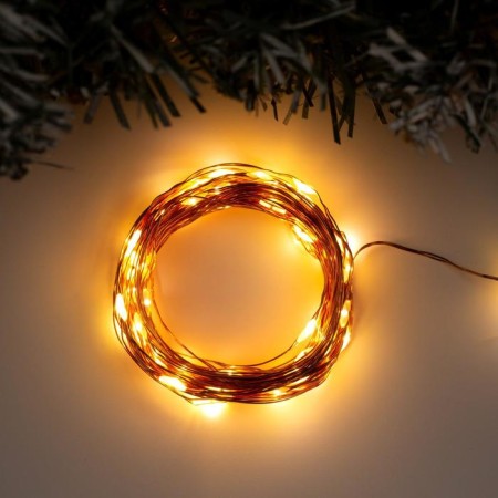 Garland "thread" 10 m Rosa, IP20, copper thread, 100 LED, glow warm white, 12 V