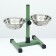 Stand with bowls, 2 x 500 ml, height 30 cm, collapsible, green