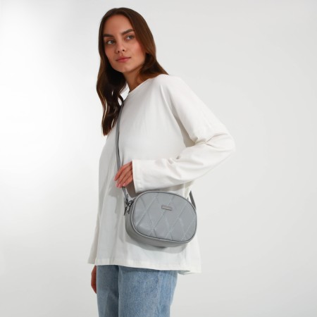 Bag Women's Cross-Bodi with a zipper, gray color-6