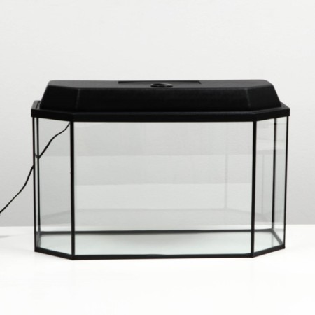Aquarium "Panoramic" with a lid, 60 liters, 64 x 26 x 36/41 cm, black-6