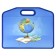 Folder with handles plastic A4, 370 x 300 x 110 mm, with a cut handle, Phoenix "Globe" Blue 62560