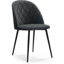 Stol on a metal frame Zest metal/velor, black/gray 50x54x81 cm