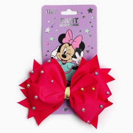 Outlet. Hair bow on a hairpin, 12 cm, Minnie Mouse