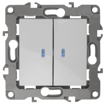 Double switch with backlight, 10AX-250V, IP20, era12, white