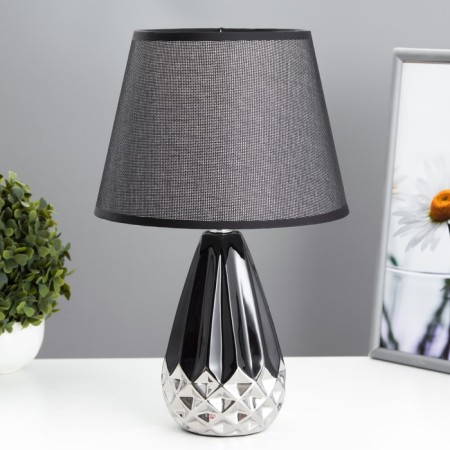 Table lamp "Florence" E14 40W Black-CHROM 22.5x22.5x35 cm Risalux