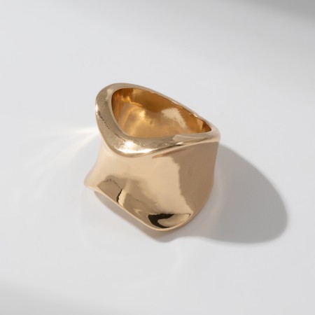 Ring Metal "Trend" concave, mini, color gold, size 17-1