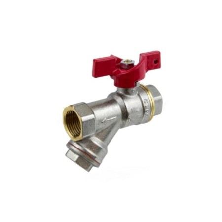 Aquasfera ball valve 1015-01, 1/2 ", PN 40, with a filter, full-pass, butterfly