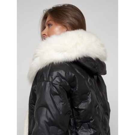 Coat insulated winter female, size 48, black color-16