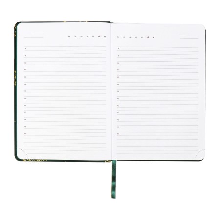 The diary is low, A5, 136 sheets, leatherette, Devente. Tropicana, solid cover, foil embossing, perforation, liesse, block 70%, dark green-8