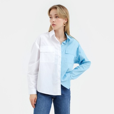 Women's shirt MIST R.48-50, white/blue
