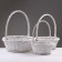A set of baskets of 3 pcs, 40x16/45 cm, white, willow
