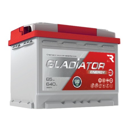 Gladiator Energy 65 a/h battery, reverse polarity, cone