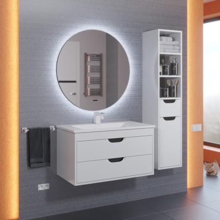 The bathroom mirror Uperwood Modul, 65x65 cm, contactless sensor, cold backlight