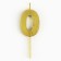 Candle figure for the cake "0", gold, 2.5 x 8 cm.