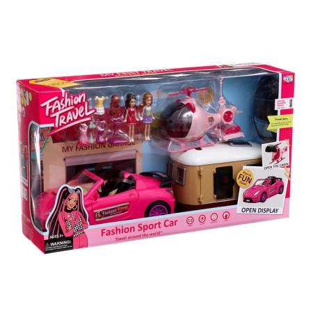 Game set "Traveler" a car with a trailer, helicopter, dolls, accessories-21