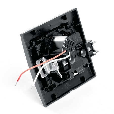 1-seater socket s/h 250V, 16A with a protective curtain and with USB, Stekker Erna, PST16-9011-03, black 1022447-2