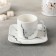 Coffee steam porcelain “marble”, 2 objects: a cup 90 ml, a saucer d = 11.2 cm, white color